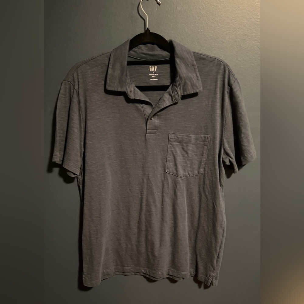 GAP Men's Gray Polo Shirt